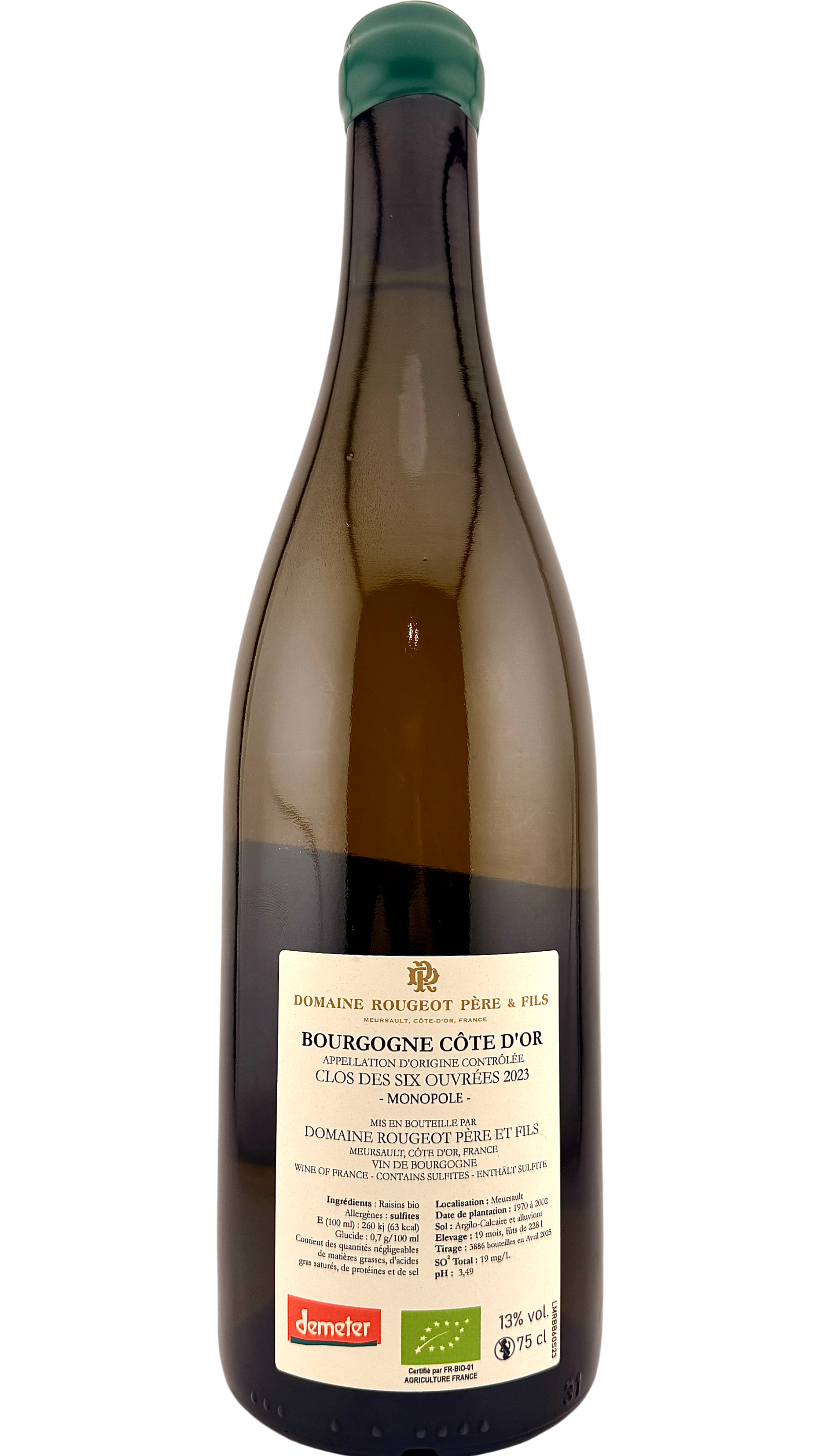 Bourgogne côte d'or Clos des six ouvrées Les plumes Domaine Rougeot