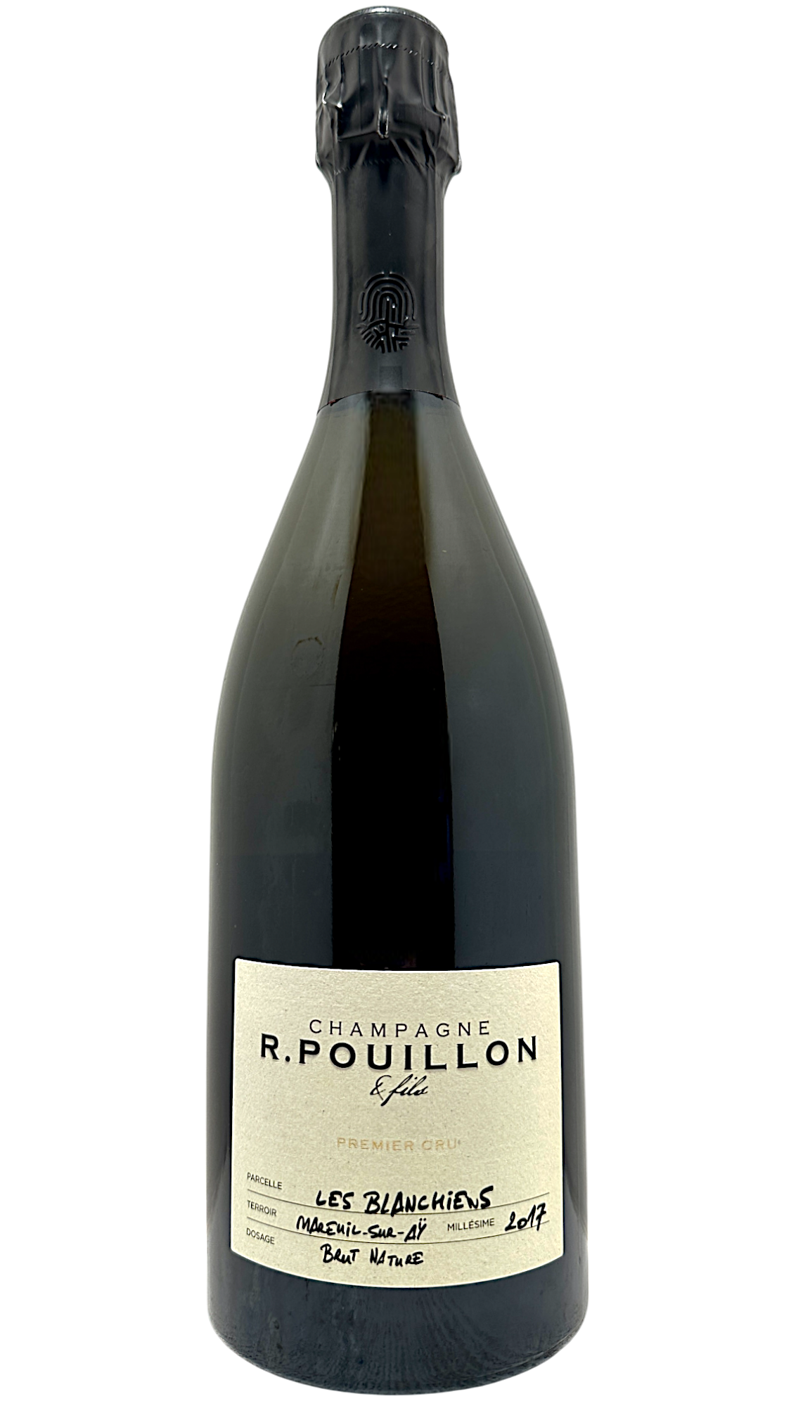 Champagne Les Blanchiens R Pouillon vin effervescent sparkling wine méthode pouillon montagne de reims pinot noir chardonnay pinot meunier bio biodynamie brut nature non dosé parcellaire small plot millésime 2017