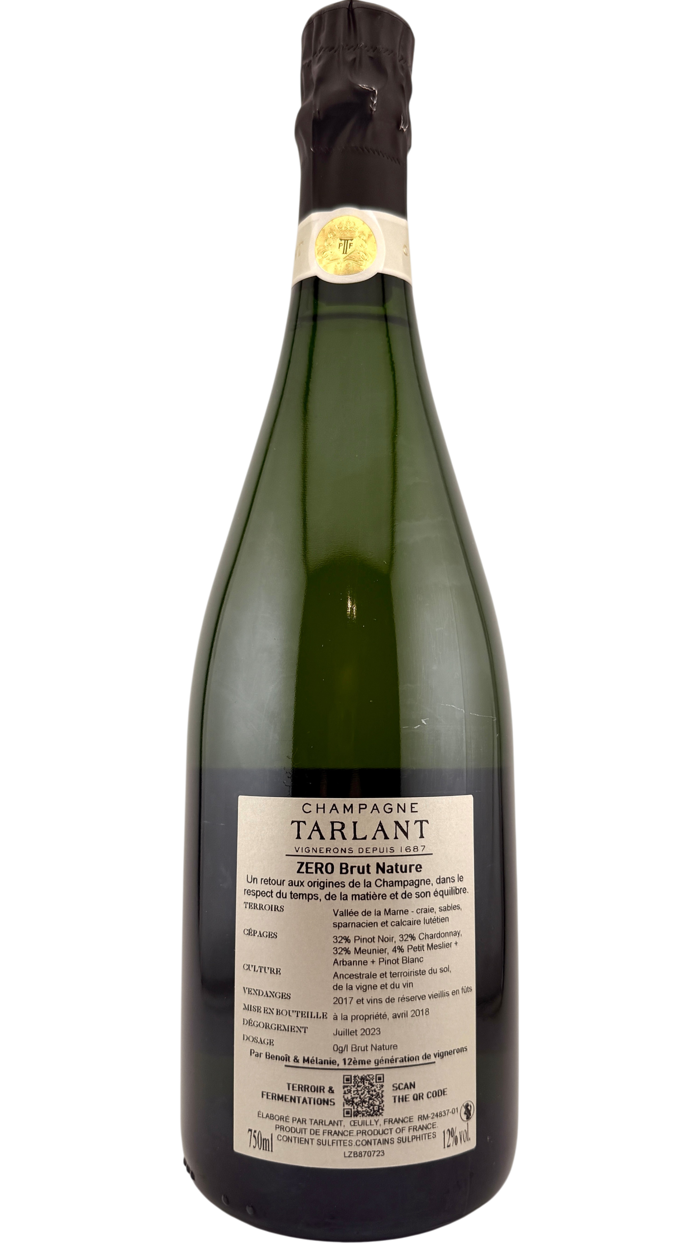 Champagne Zéro Brut nature Champagne Tarlant