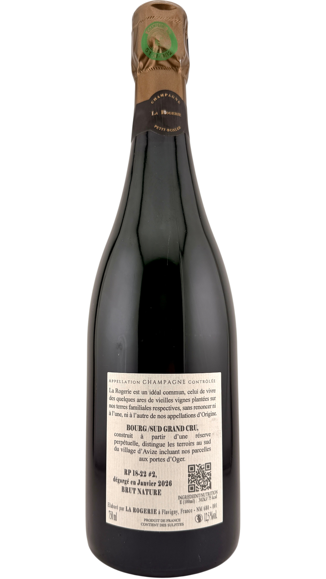 Champagne grand cru Avize réserve perpétuelle "Bourg/sud"