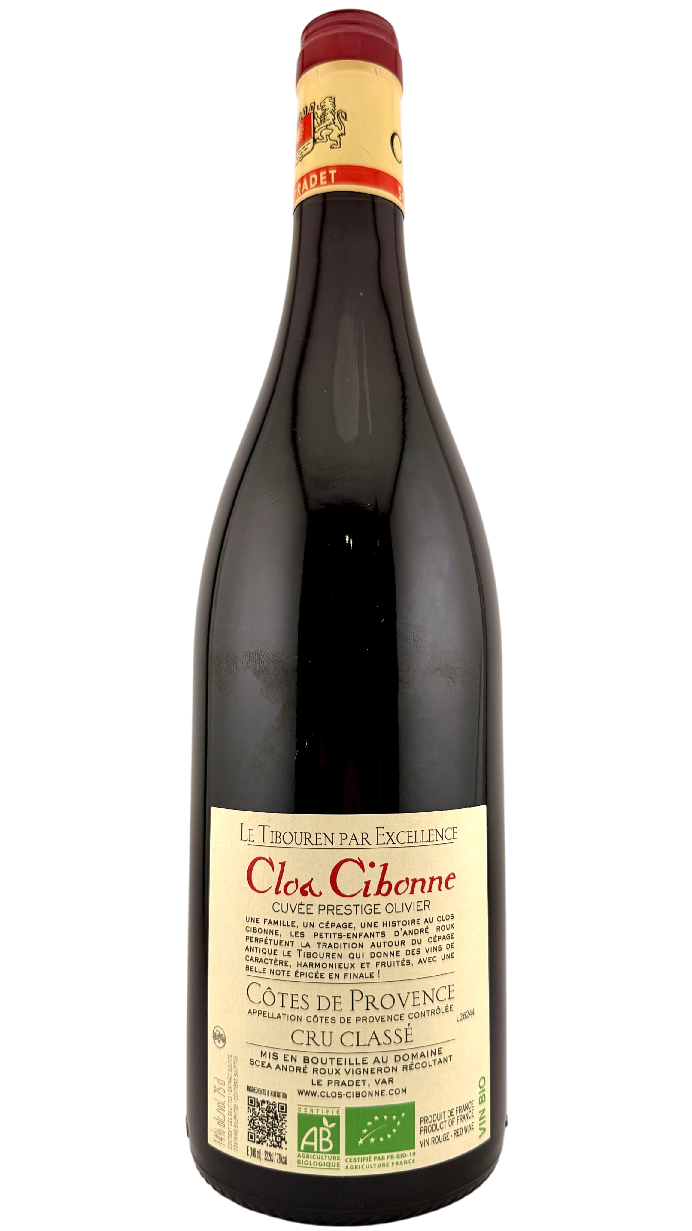 Côtes de Provence _Cuvée prestige Olivier Clos Cibonne