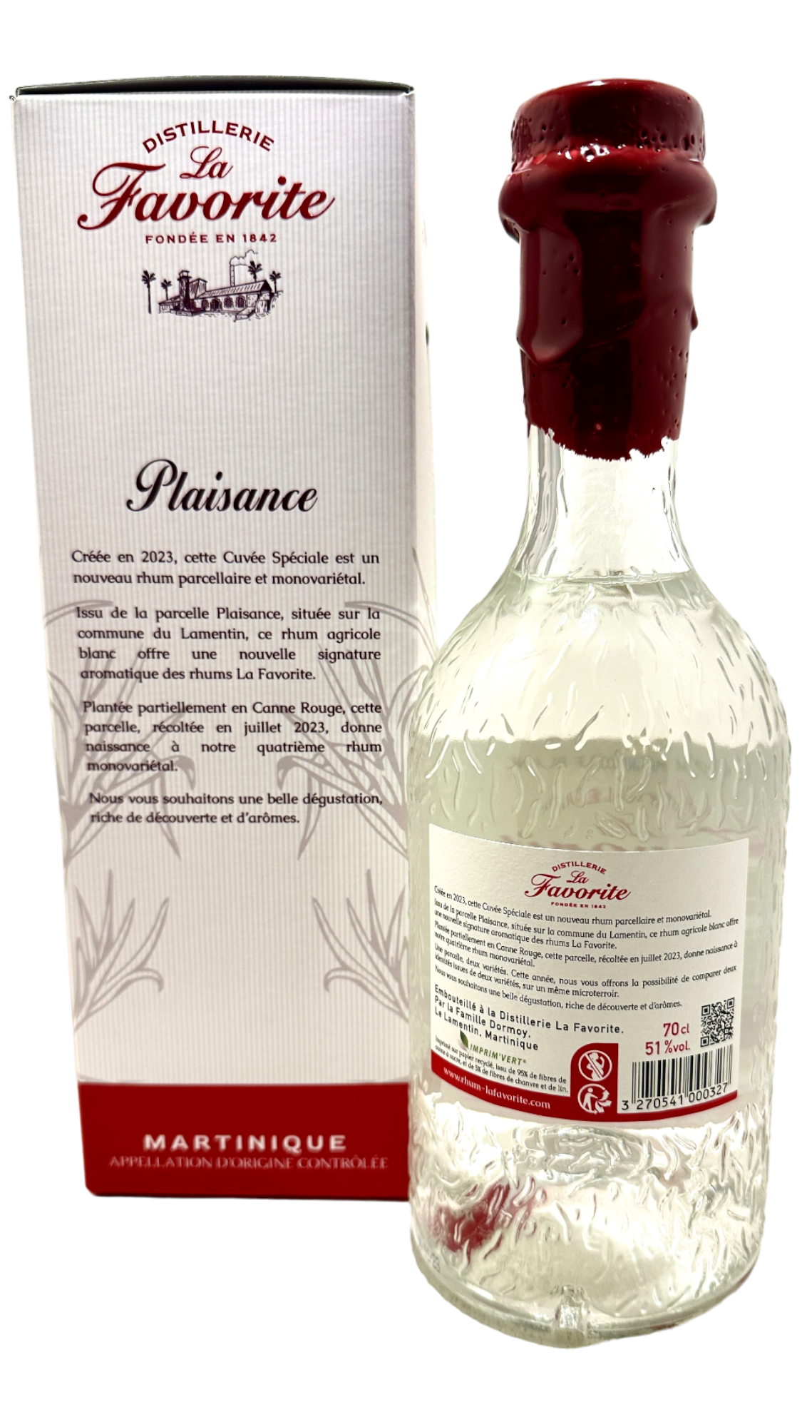 Rhum blanc La Favorite Plaisance 2023 canne rouge