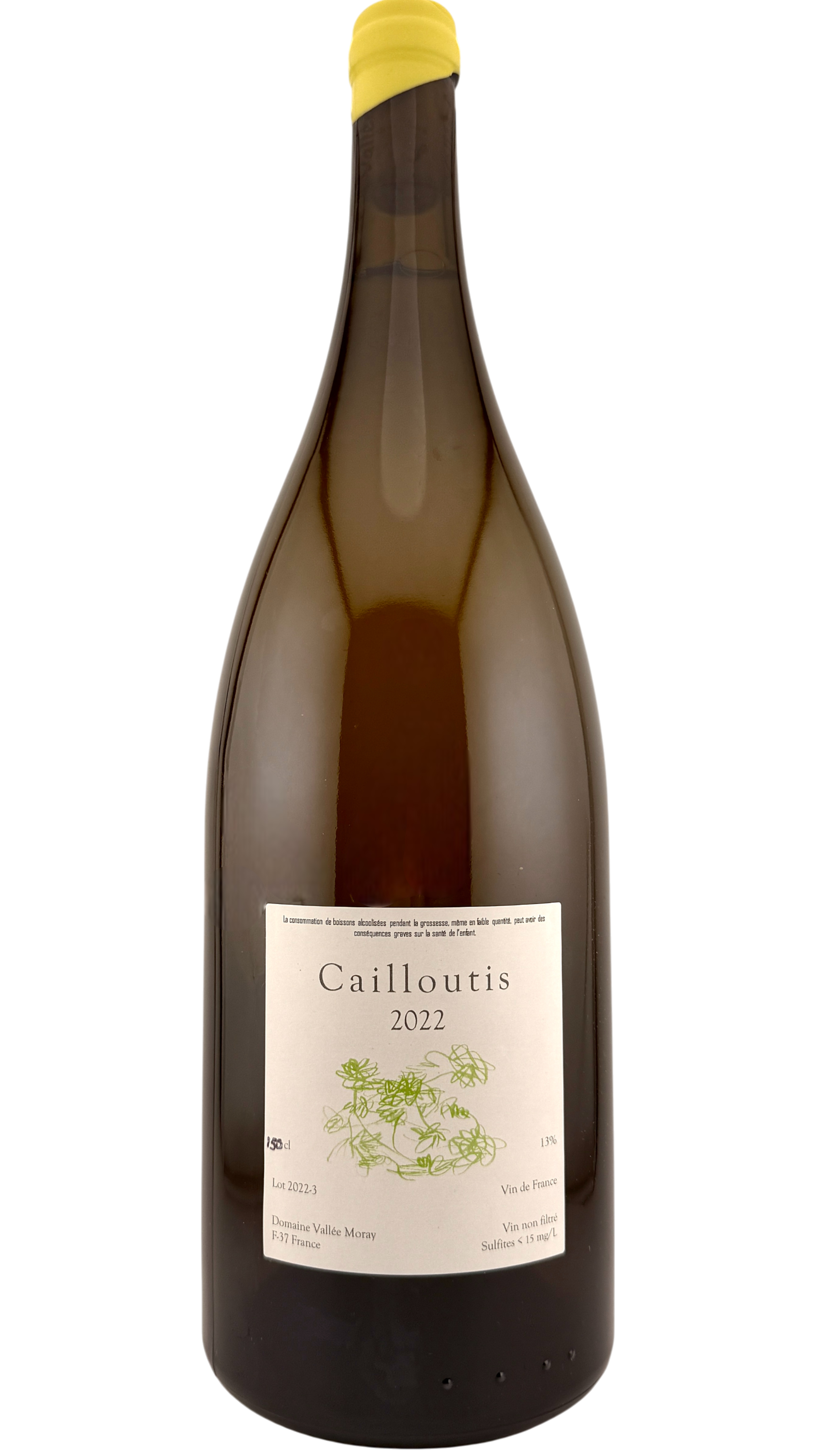 Vin de France Cailloutis Domaine Vallée moray vin blanc de la vallée de loire à partir de cépage chenin montlouis-sur-loire white wine from loire valley made of chenin grappe bio biodynamie organic wine natural vin naturel hervé grenier