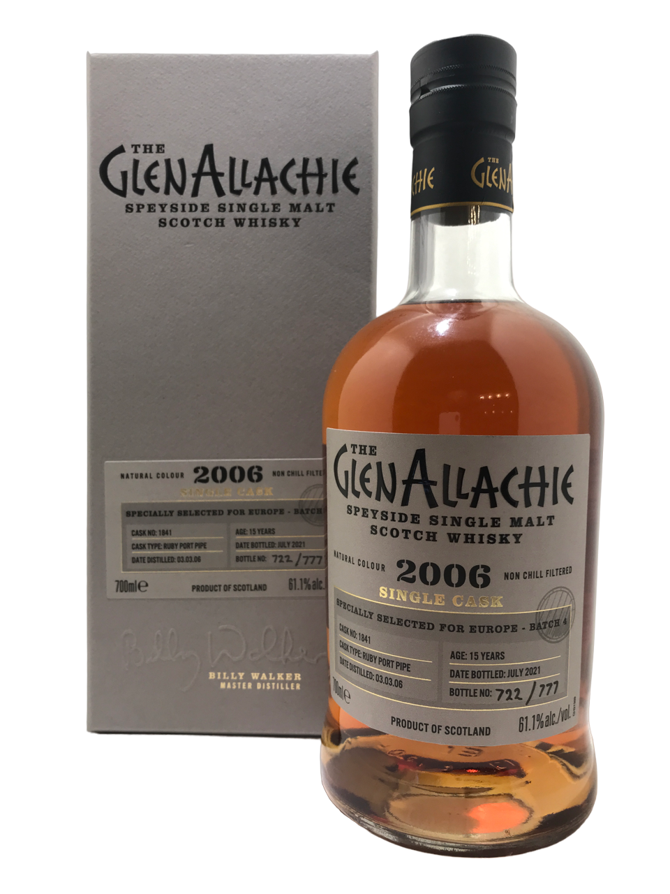 scotch whisky single malt écosse scotish spiritueux spirit speyside billy walker the glenallachie 15 years old single cask ruby port pipe batch 4 2006