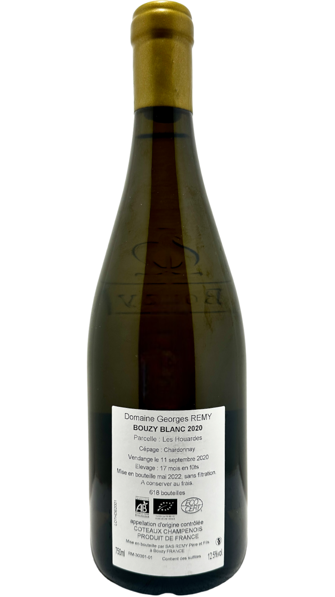 vin effervescent champagne sparkling wine bio biodynamie nature natural wine organic artisan vigneron champagne chardonnay pinot noir pinot meunier georges remy bouzy blanc les houardes 2020 vin blanc tranquille coteaux champenois