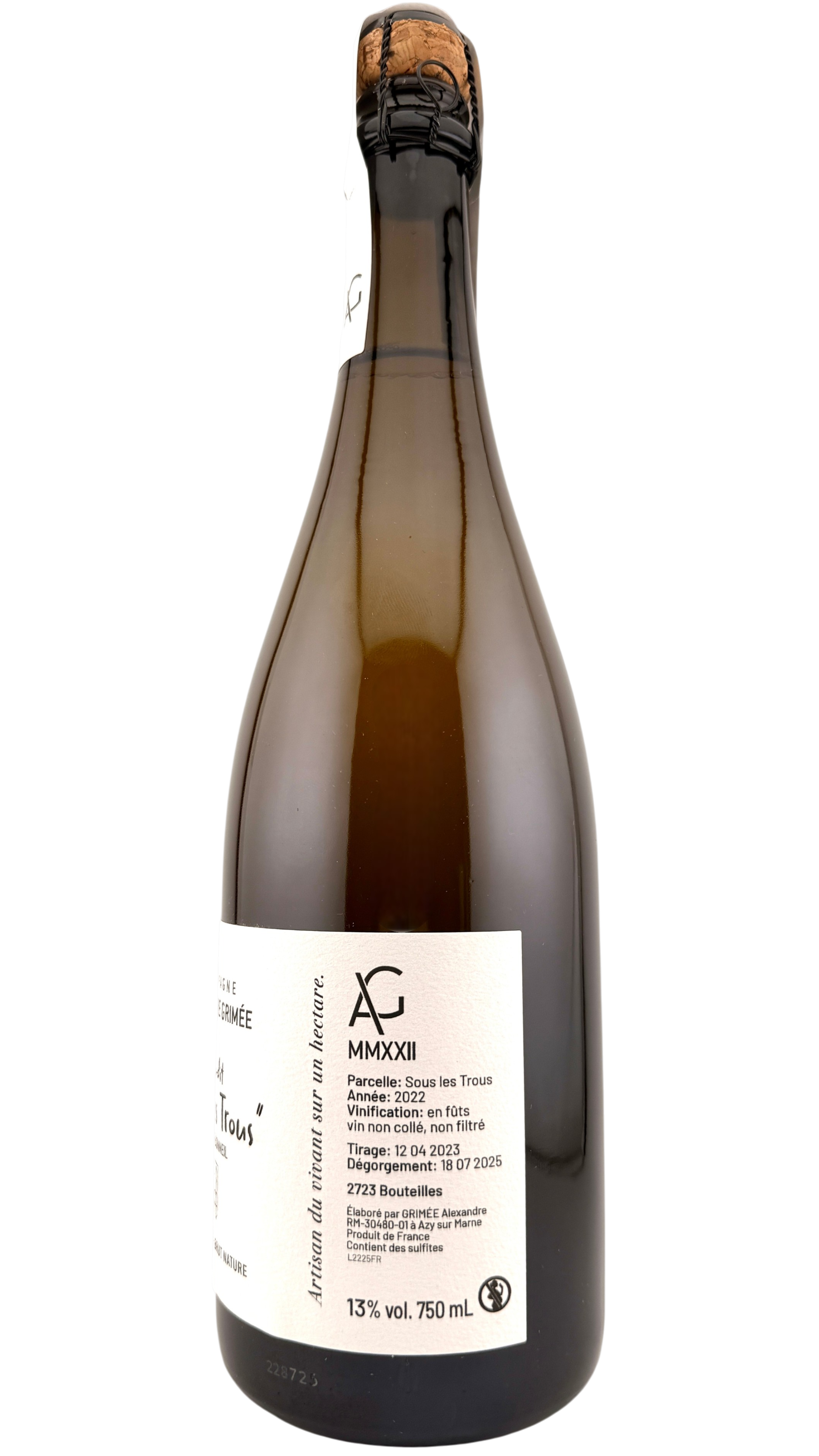 Champagne Sous les Trous Alexandre Grimée