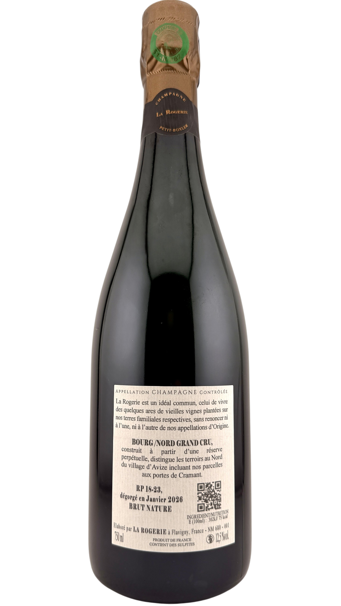 Champagne grand cru Avize réserve perpétuelle "Bourg/nord"