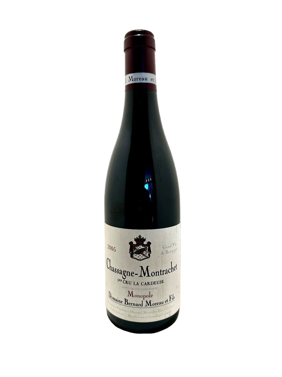Chassagne Montrachet 1er cru la cardeuse Domaine Bernard Moreau 2005 Bourgogne pinot noir back