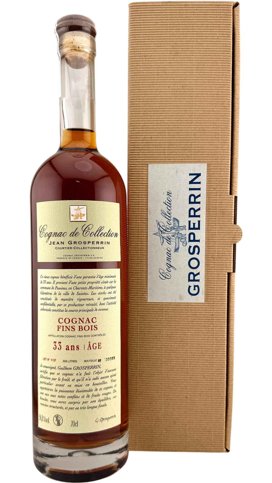 Cognac "Fins bois" 33 ans