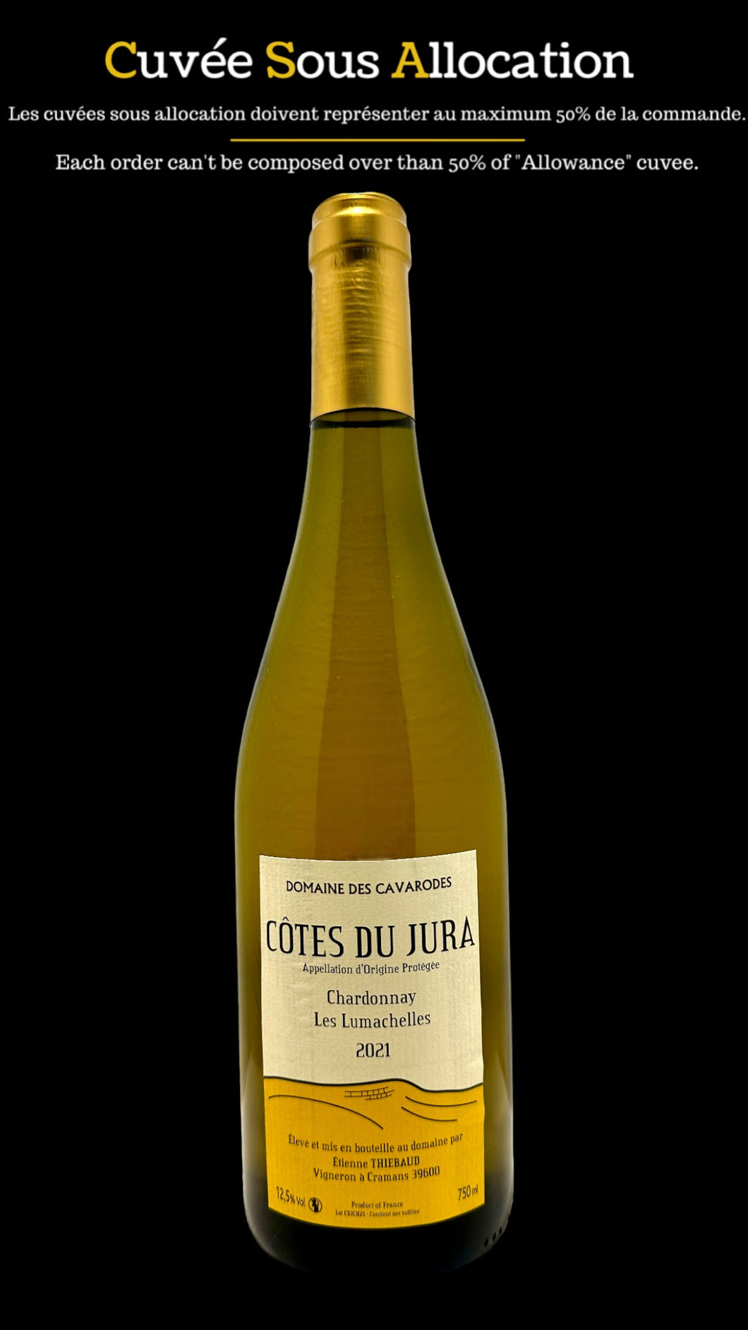 Côtes du jura Chardonnay Les Lumachelles 2021 Domaine des cavarodes 
