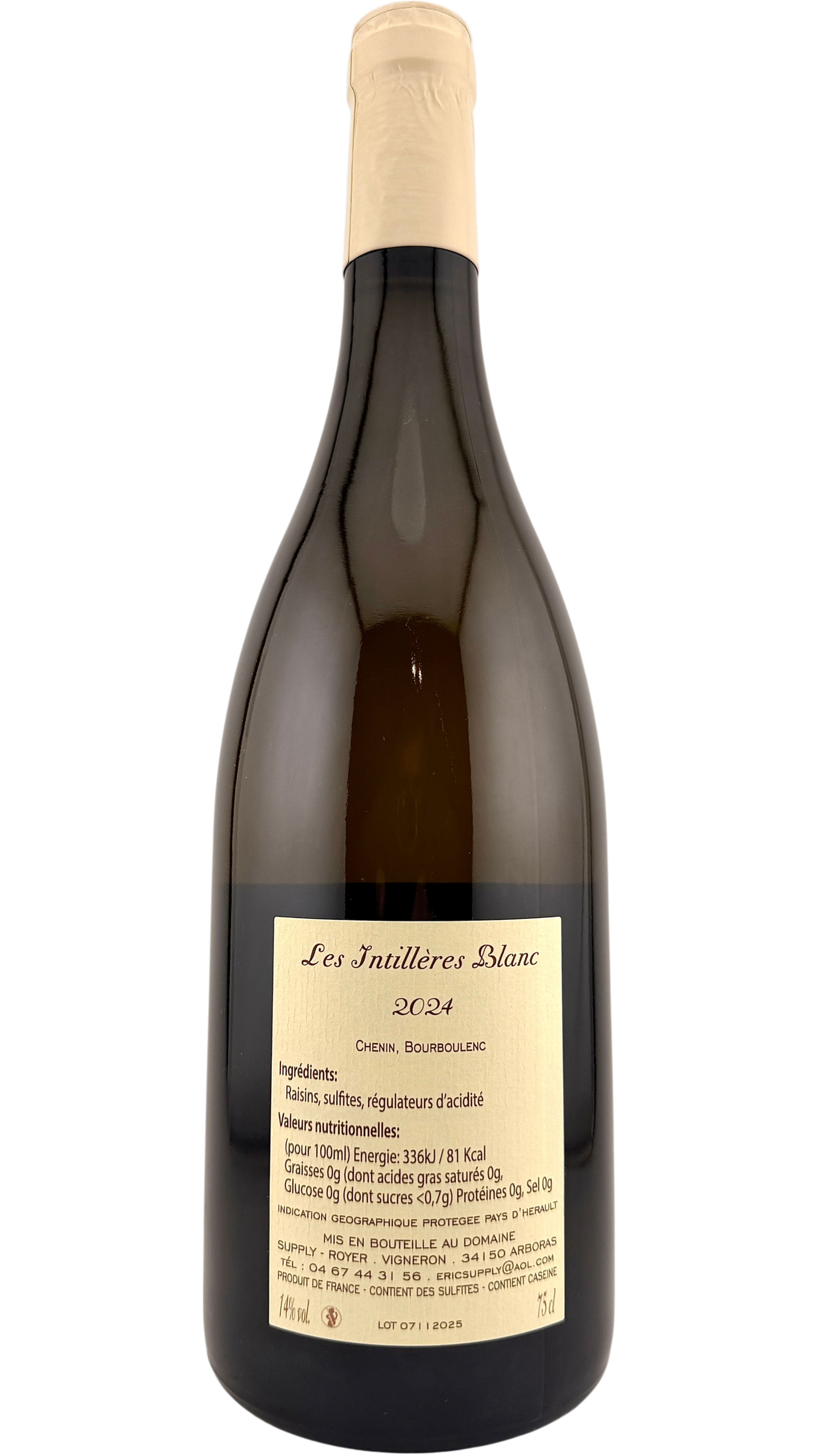 IGP Mont Baudile Les intillères blanc Domaine Supply Royer