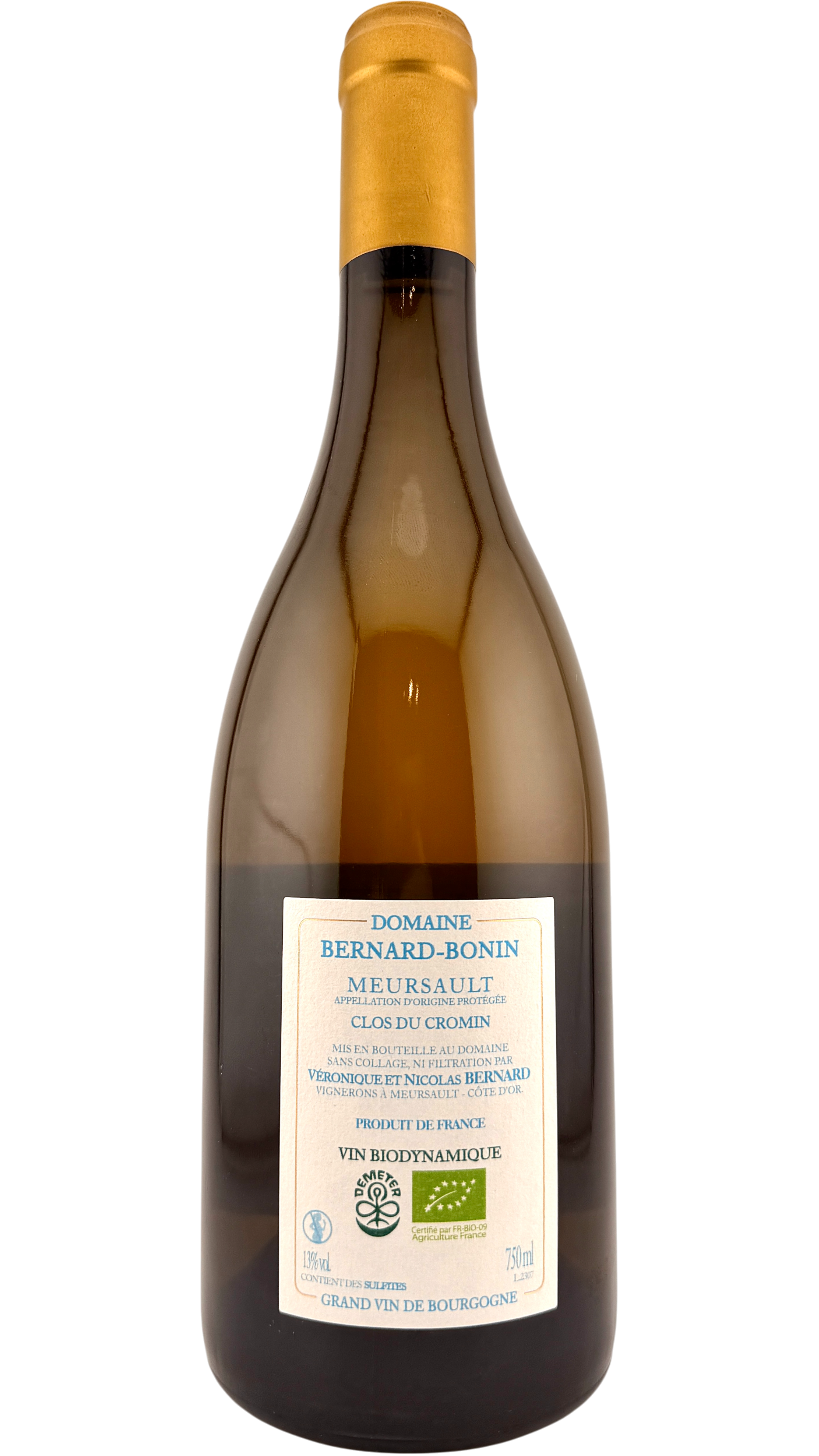 Meursault Clos du cromin Le pré de manche  Bernard Bonin