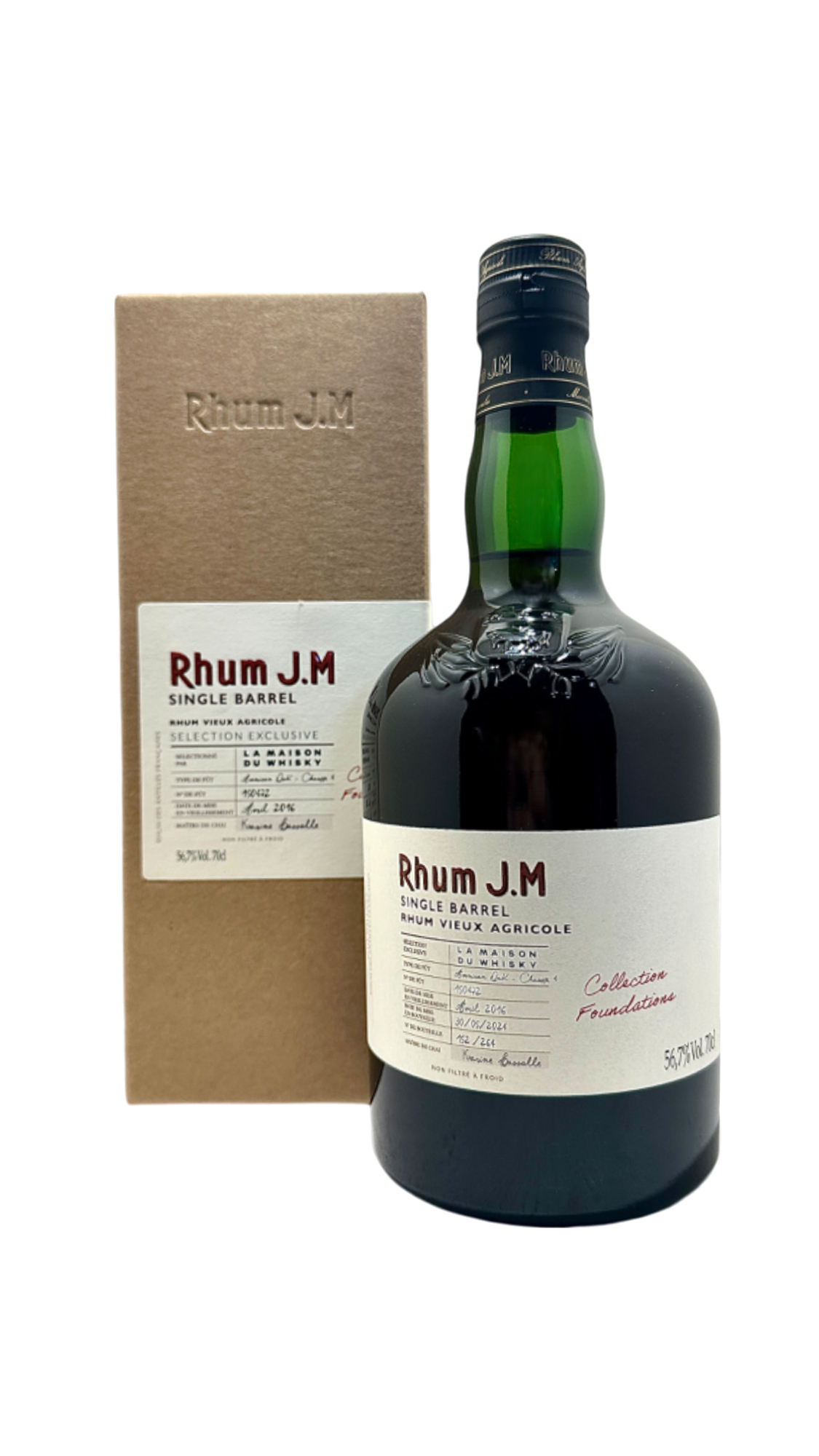 Rhum J.M 8 ans "Single Barrel #150472 Foundations" 2016 (56.70%) AOC Rhum vieux agricole de la Martinique canne à sucre rum spirit spiritueux