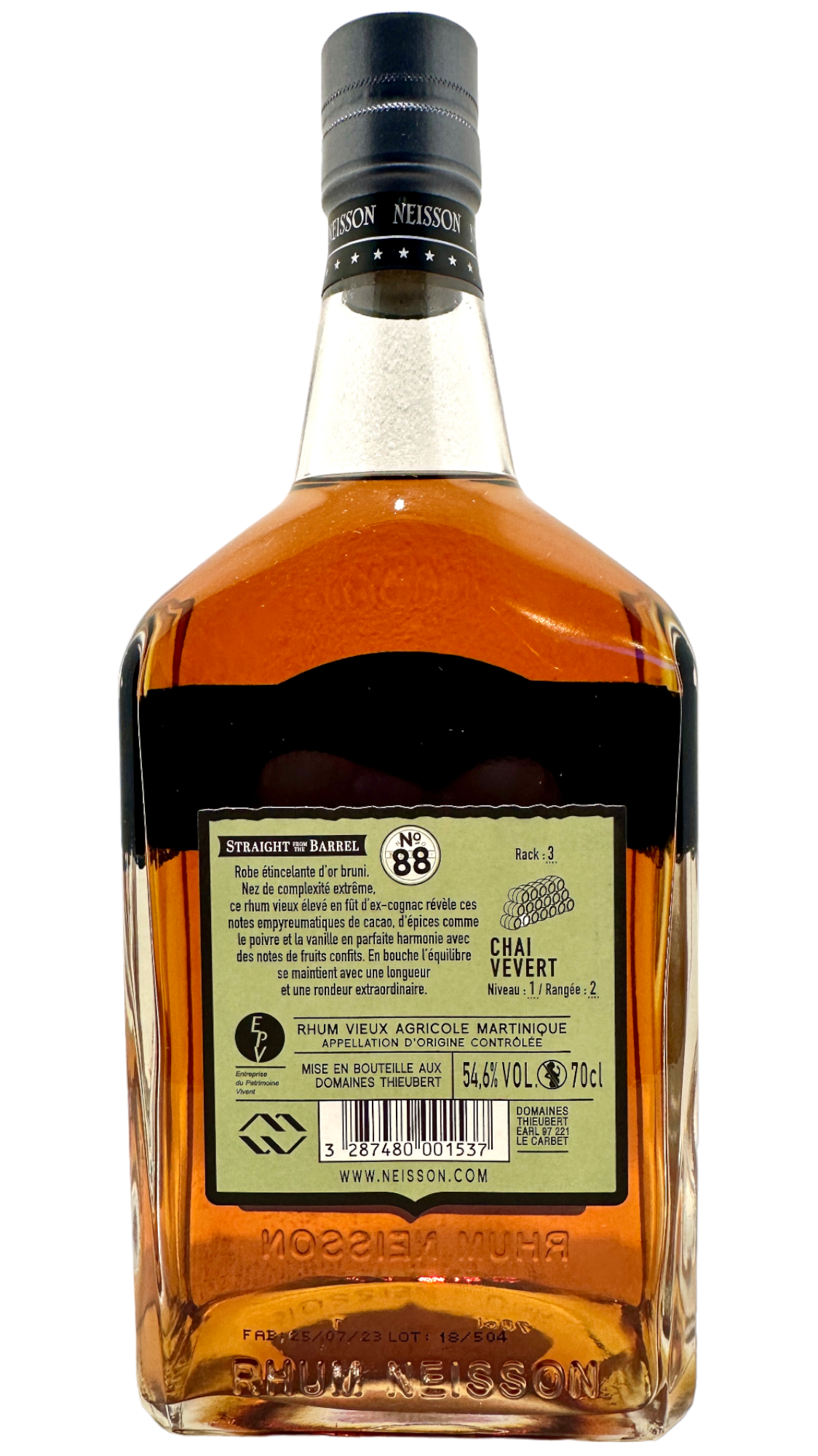 Rhum Neisson Straight from the barrel N88 Chai Vevert Rhum martinique 