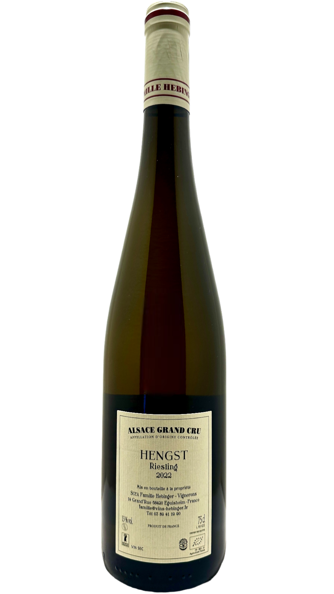 Riesling Grand cru Hengst Domaine Hebinger.