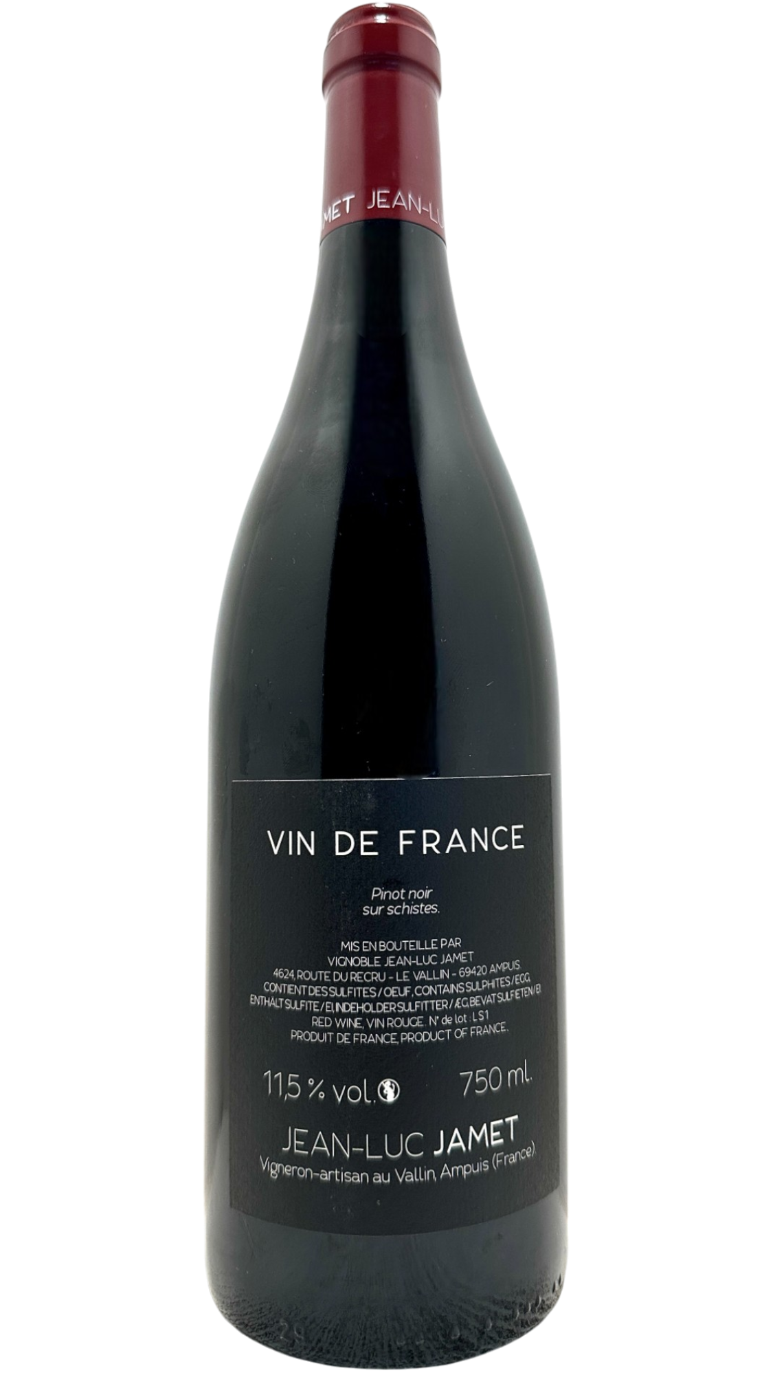 Vin de France Pinot Noir Schistes Jean Luc Jamet