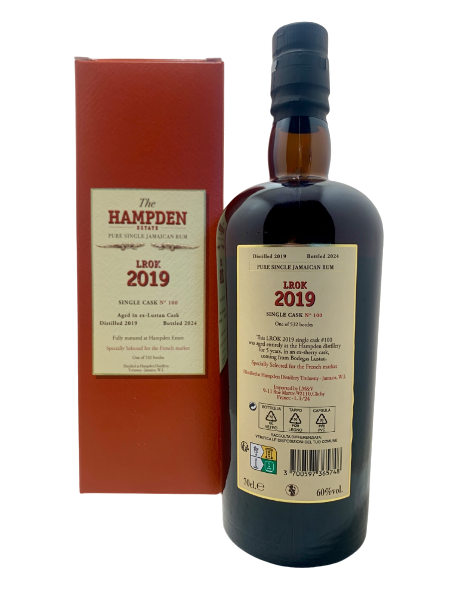 jamaïque spiritueux rhum ambré luca gargano jamaican rum spirit ester hampden single cask n°100 "ex-lustau" LROK 2019