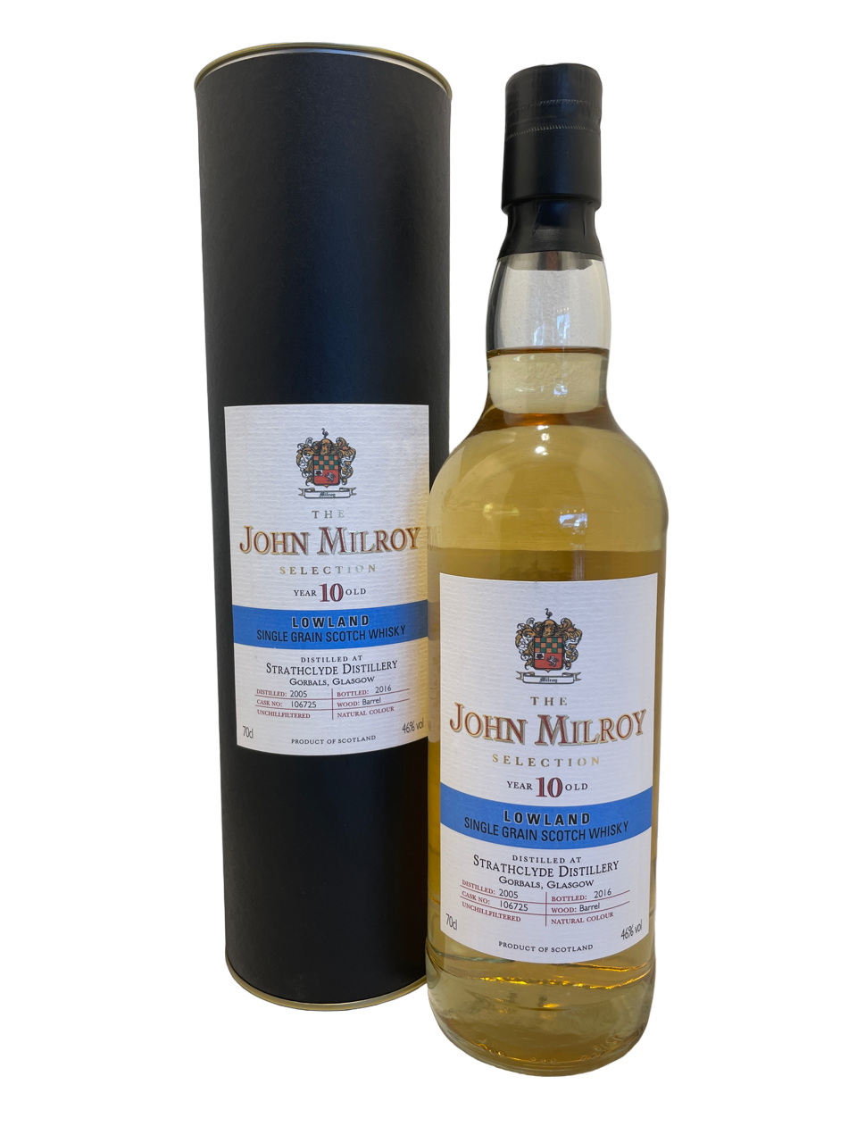 single malt scotch whisky spirit spiritueux ecosse john milroy lowland 10 years old