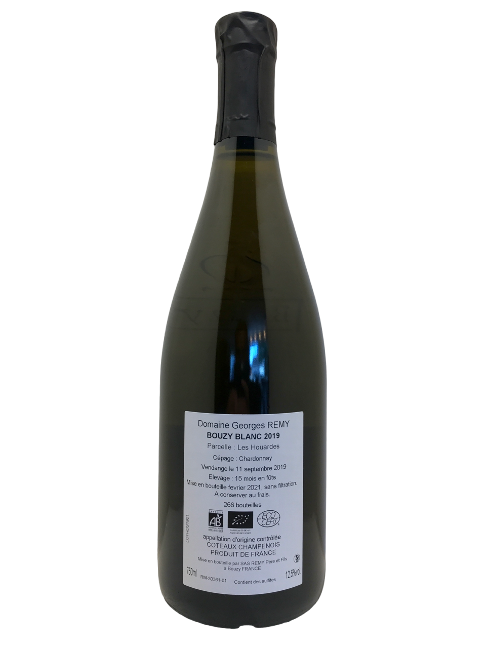  vin effervescent champagne sparkling wine bio biodynamie nature natural wine organic artisan vigneron champagne chardonnay pinot noir pinot meunier georges remy bouzy blanc les houardes 2019 vin blanc tranquille coteaux champenois