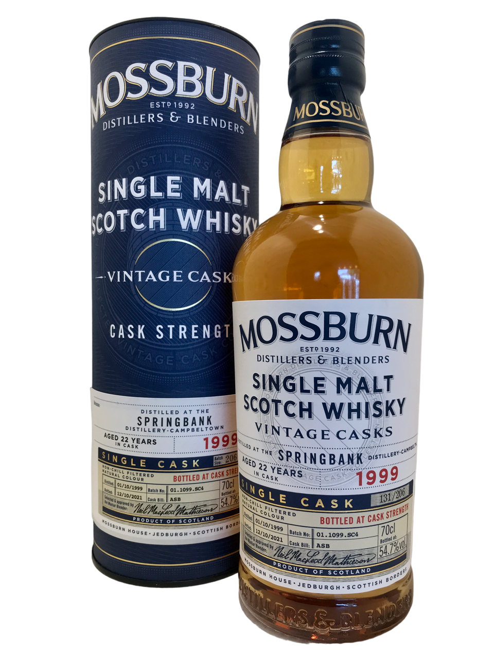 whisky ecosse hazelburn springbank campbeltown tourbé peated single malt scotch whisky mossburn 1999